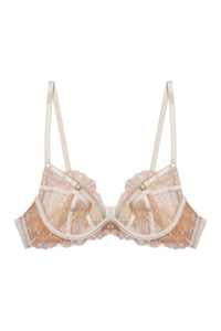 Cassia Ivory Floral Embroidery Caged Bra