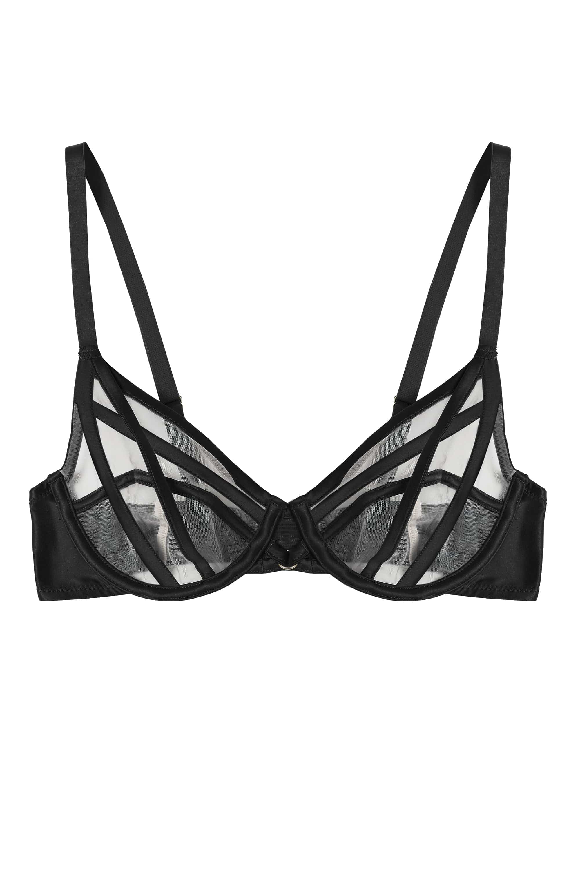 Product Cut Out of black mesh bra