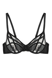 Product Cut Out of black mesh bra