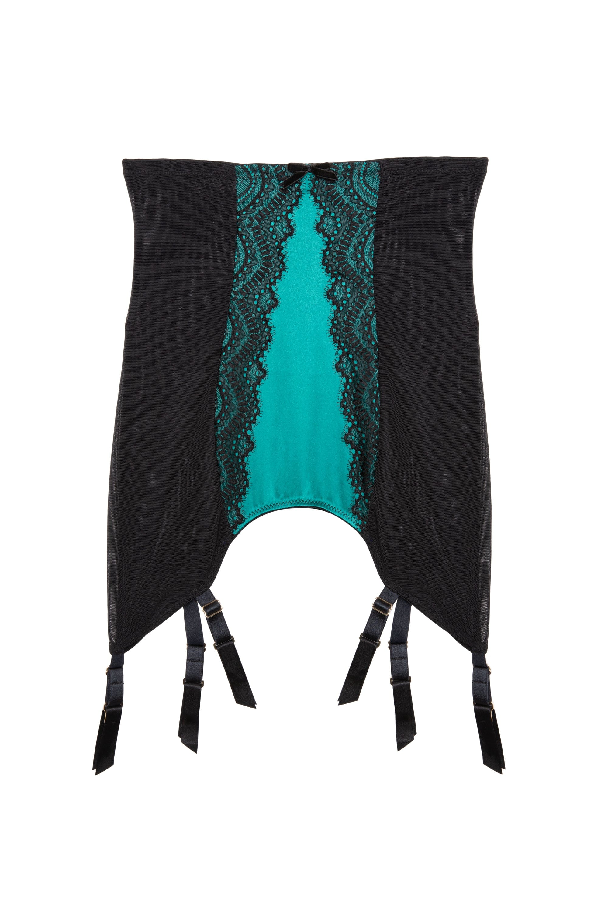Melda Teal Satin And Lace Girdle