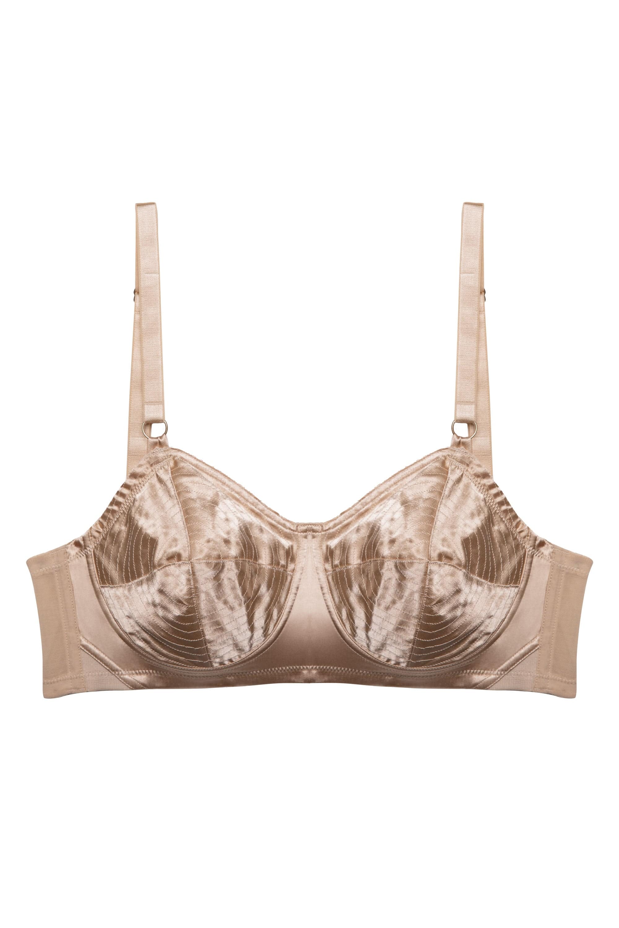Champagne Spiral Stitch Bullet Bra