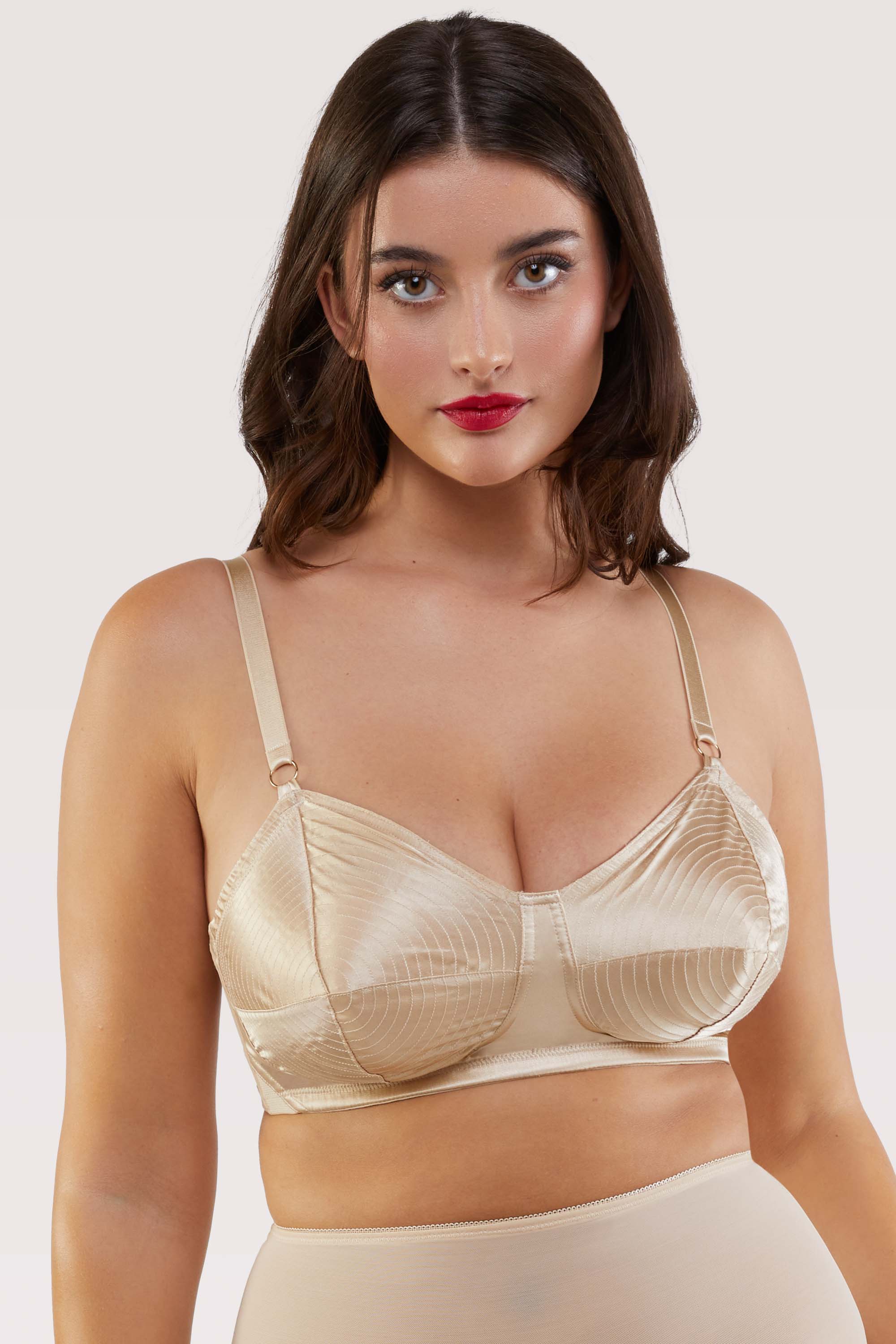 Champagne Spiral Stitch Bullet Bra – Playful Promises