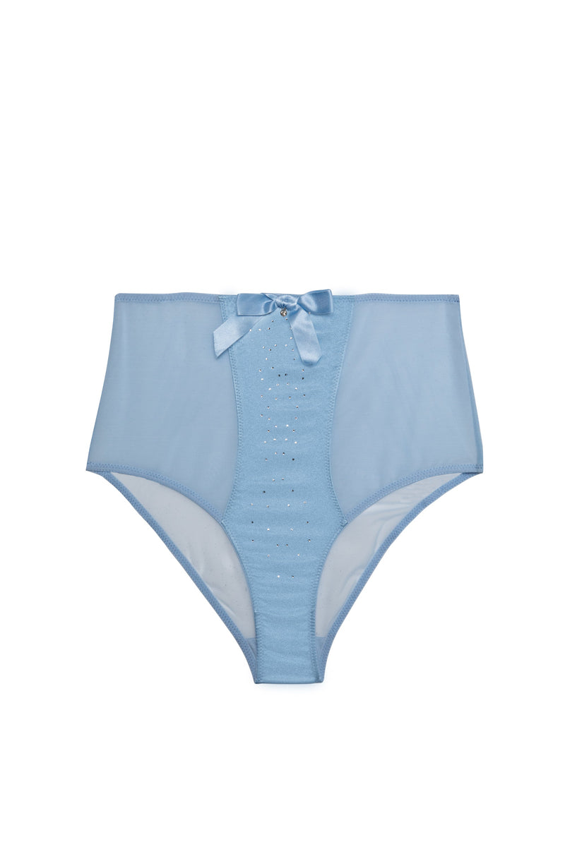 Retro blue high-waisted knickers with diamantes