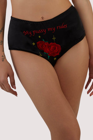 Clara Retro Embroidery High Waist Brief