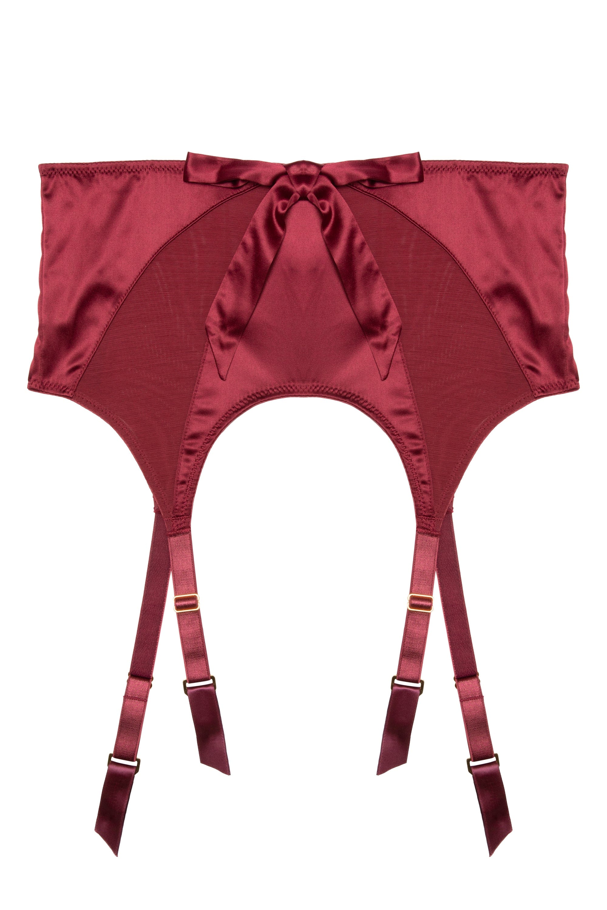 Etta Red Mesh And Satin Suspender Belt