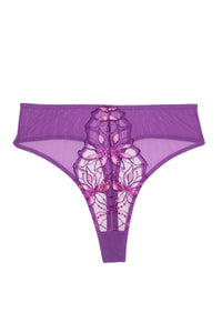Walpole Purple Embroidered High Waist Thong