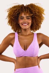 Mila Lilac Scrunch Hidden-Underwire Bikini Top