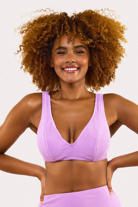 Mila Lilac Scrunch Hidden-Underwire Bikini Top