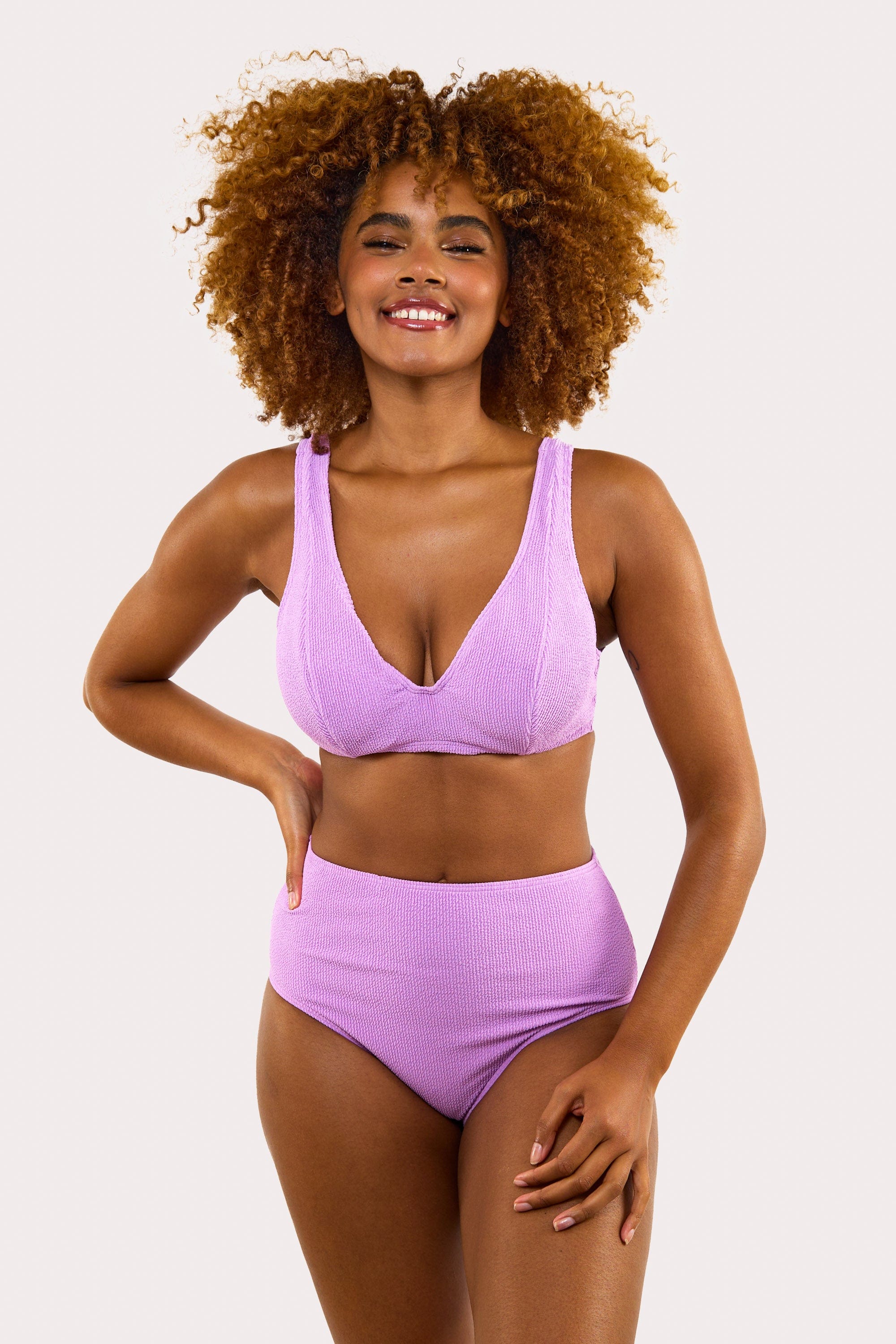 Peek Beau Mila Lilac Scrunch Hidden-Underwire Bikini Top