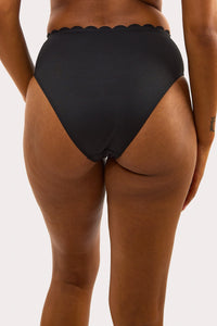 Sophia Mix & Match Black Scallop High-Waist Bikini Bottom