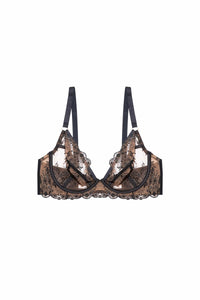 Cassia Black Embroidery Plunge Bra