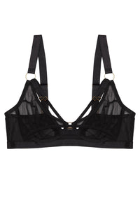 Holland Strappy Fishnet and Mesh Plunge Bra