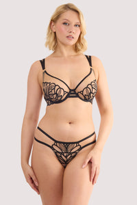 Lilith Black Graphic Embroidery Bra
