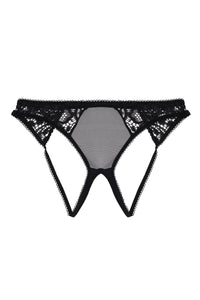 Black Lace And Mesh Ouvert Brief