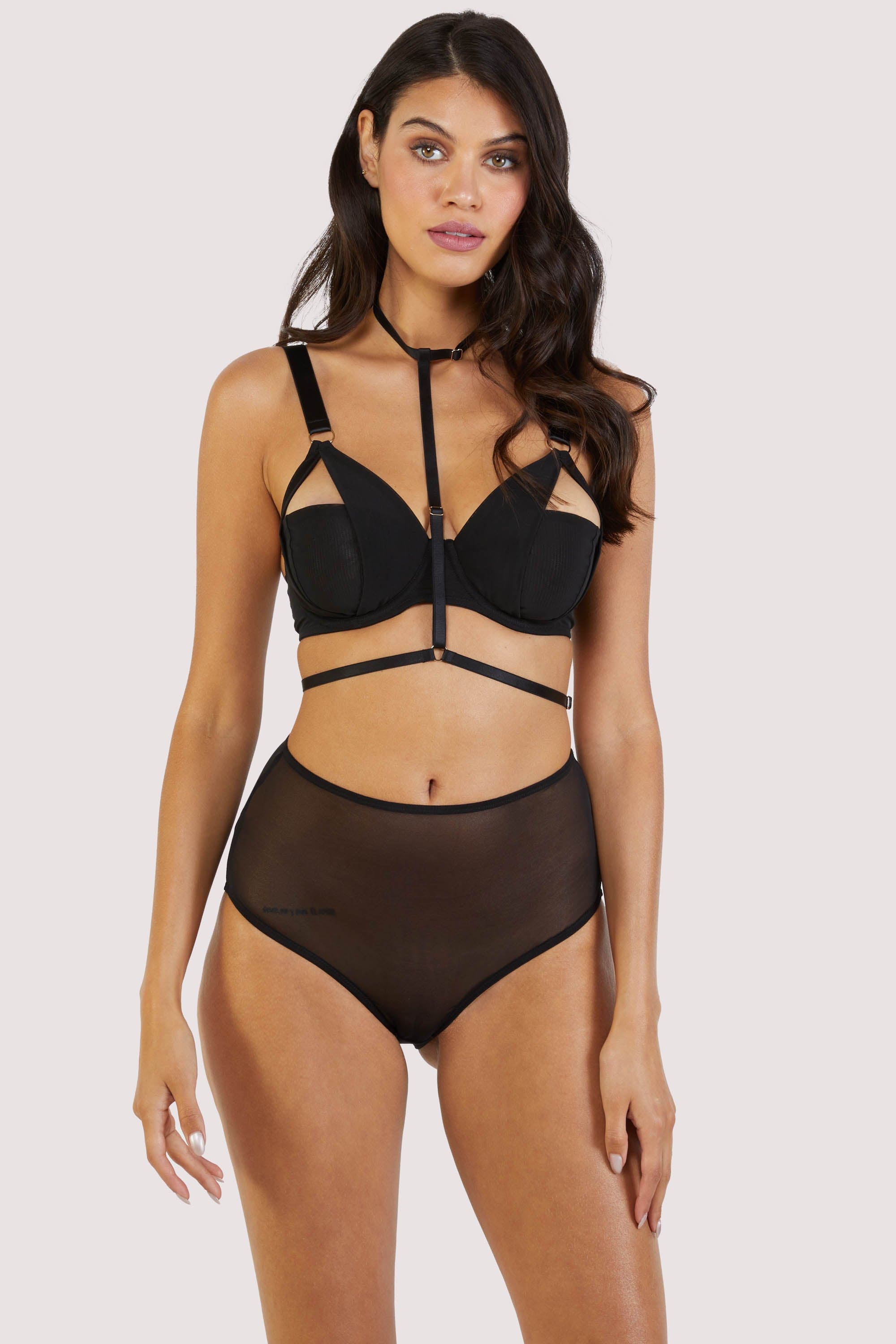 Juliet Black Cut Out High Waist Brief