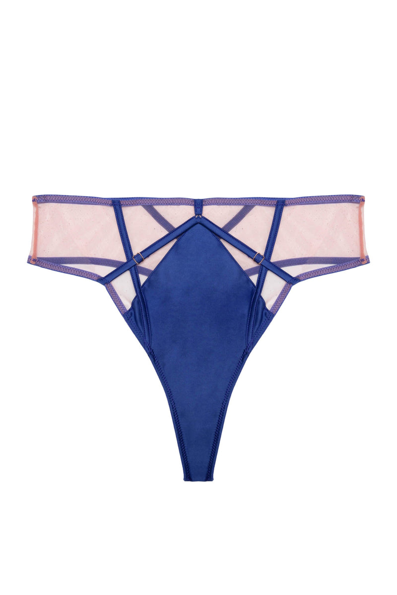 Cobalt blue high waist thong
