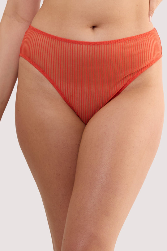 Veronica Red Microstripe Hipster Brief