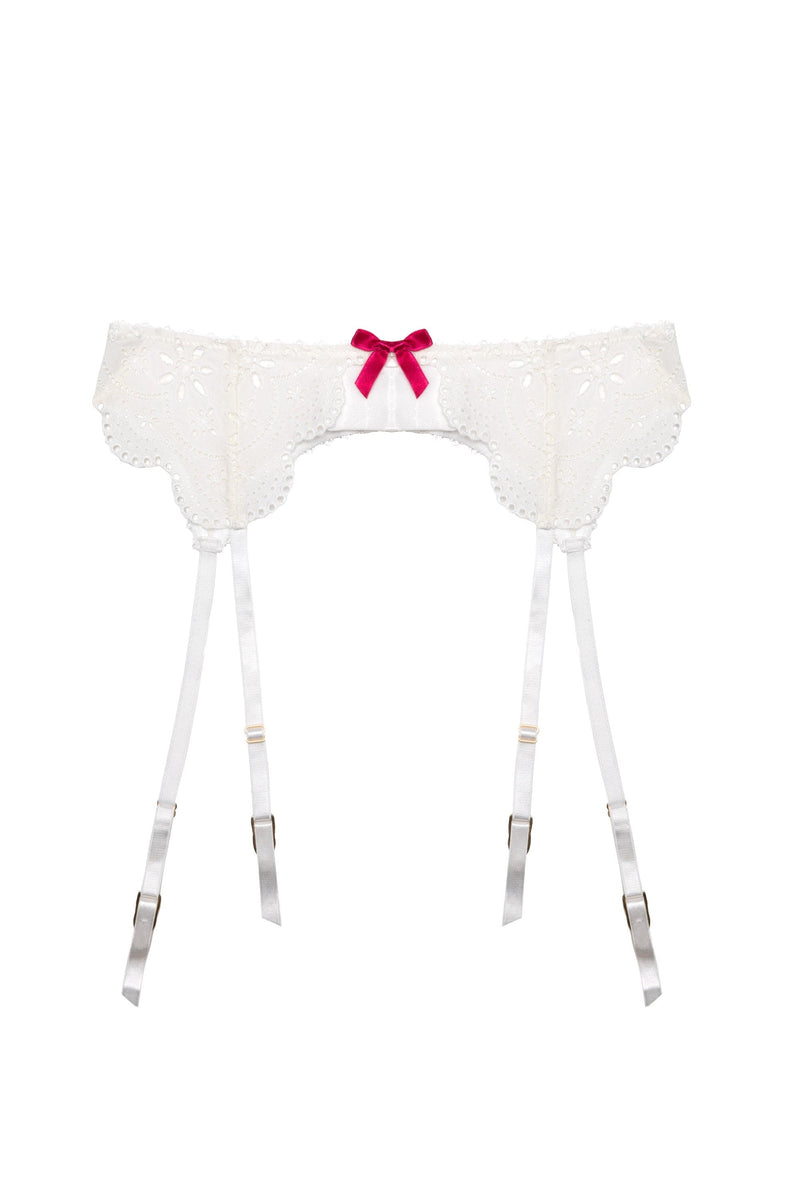 Playful Promises Camille White Broderie Suspender Belt Playful Promises Camille White Broderie Suspender Belt