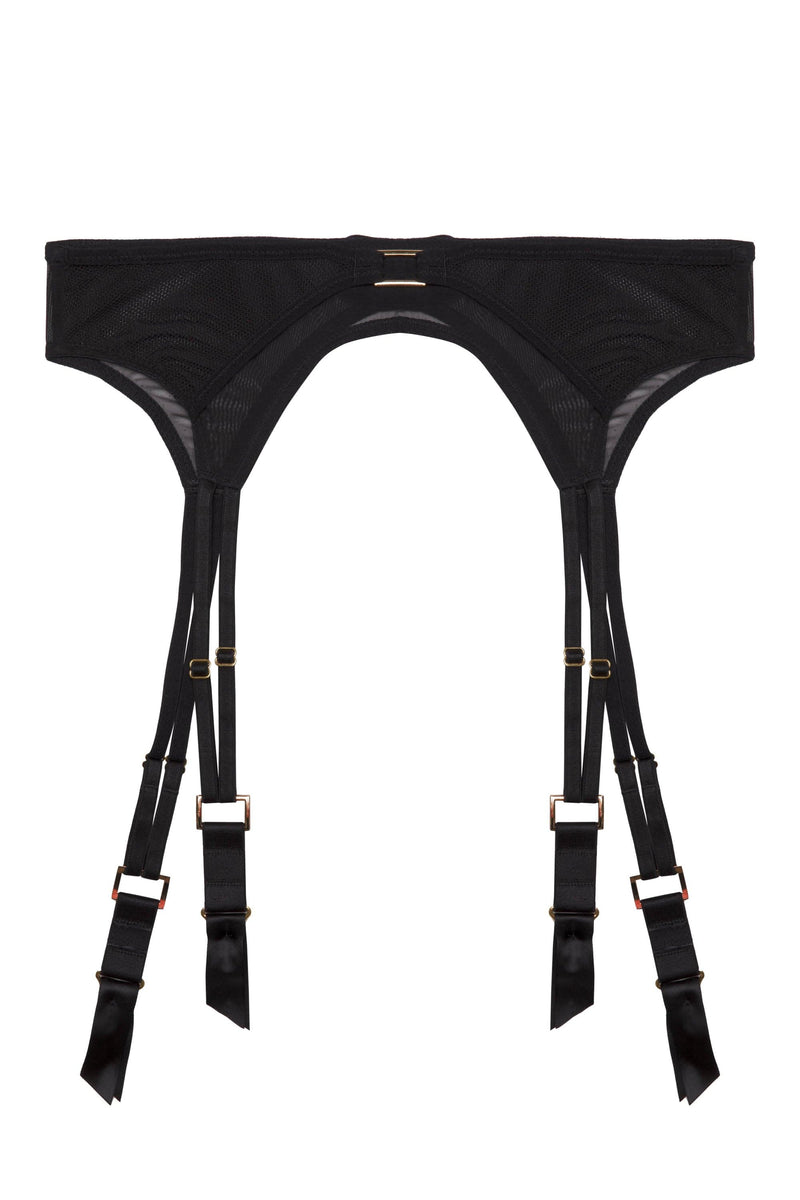 Playful Promises Holland Strappy Fishnet and Mesh Suspender Belt Playful Promises Holland Strappy Fishnet and Mesh Suspender Belt