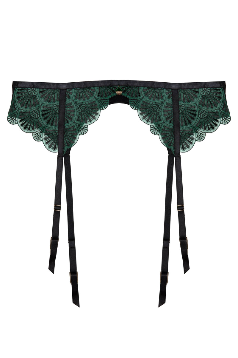 Mia Black And Jade Deco Embroidery Suspender Belt Playful Promises Mia Black And Jade Deco Embroidery Suspender Belt Playful Promises