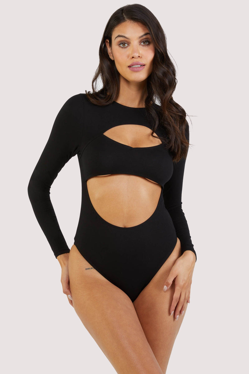 Black long sleeve bodysuit