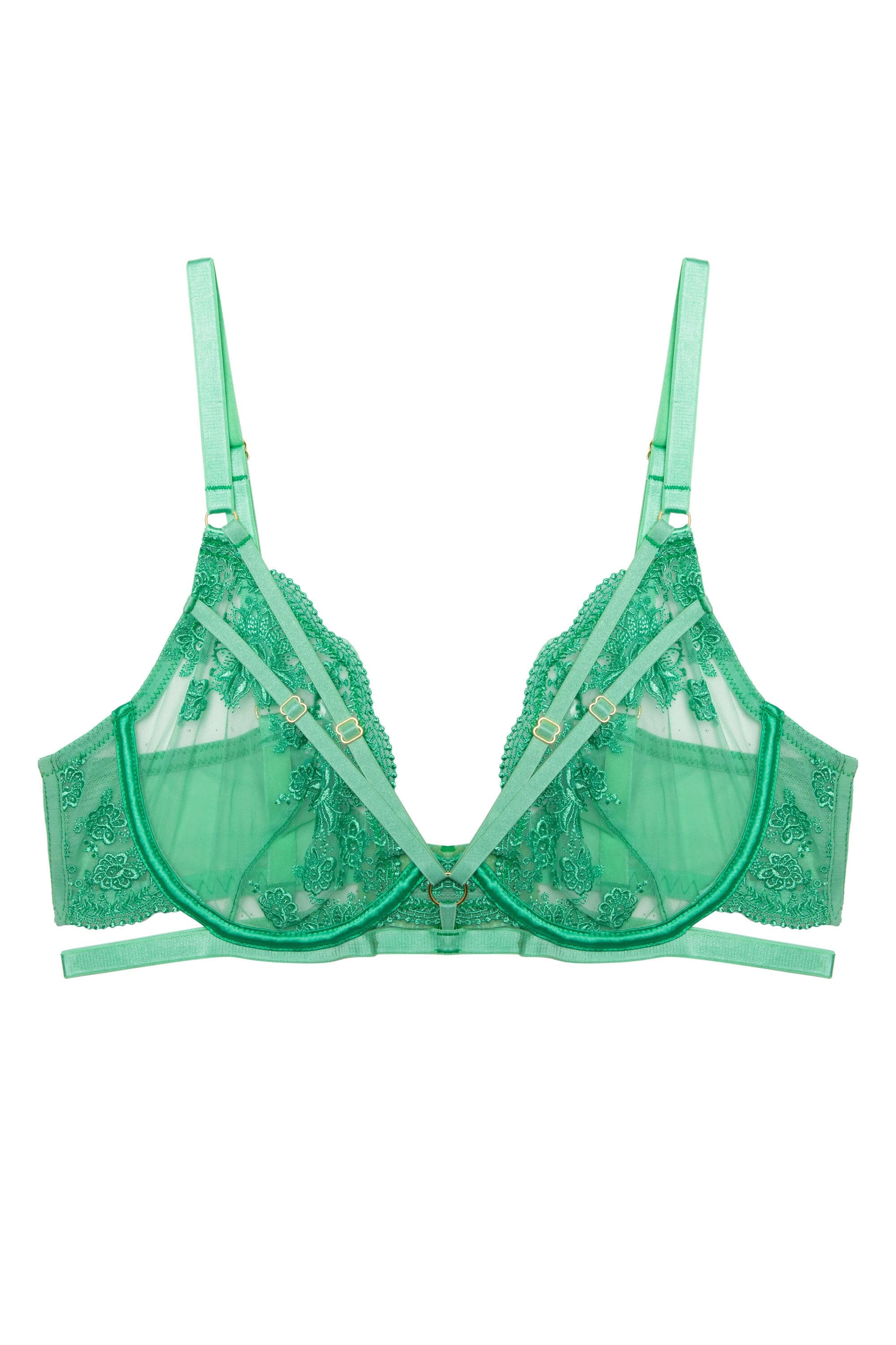 Sarina Green Embroidery Harness Set