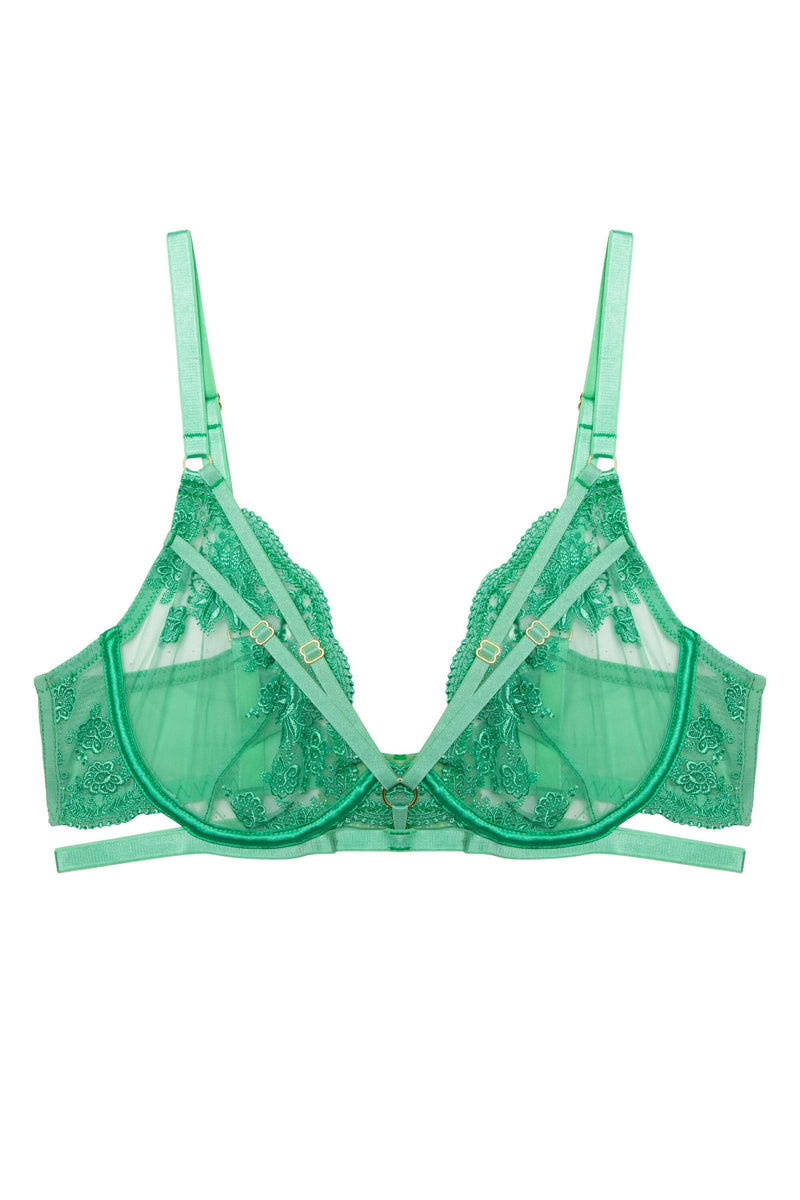 Sarina Green Embroidery Harness Set