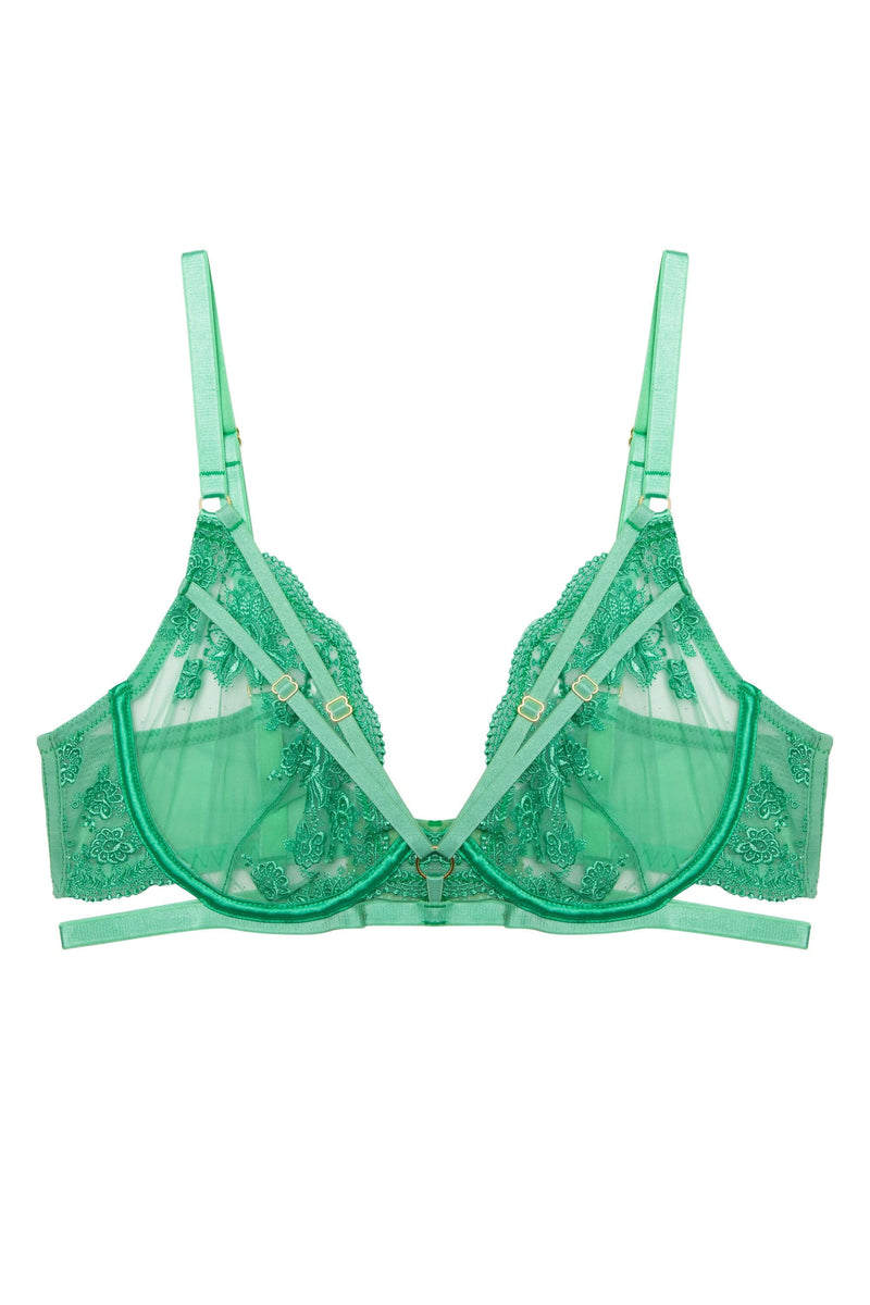 Sarina Green Embroidery Harness Set