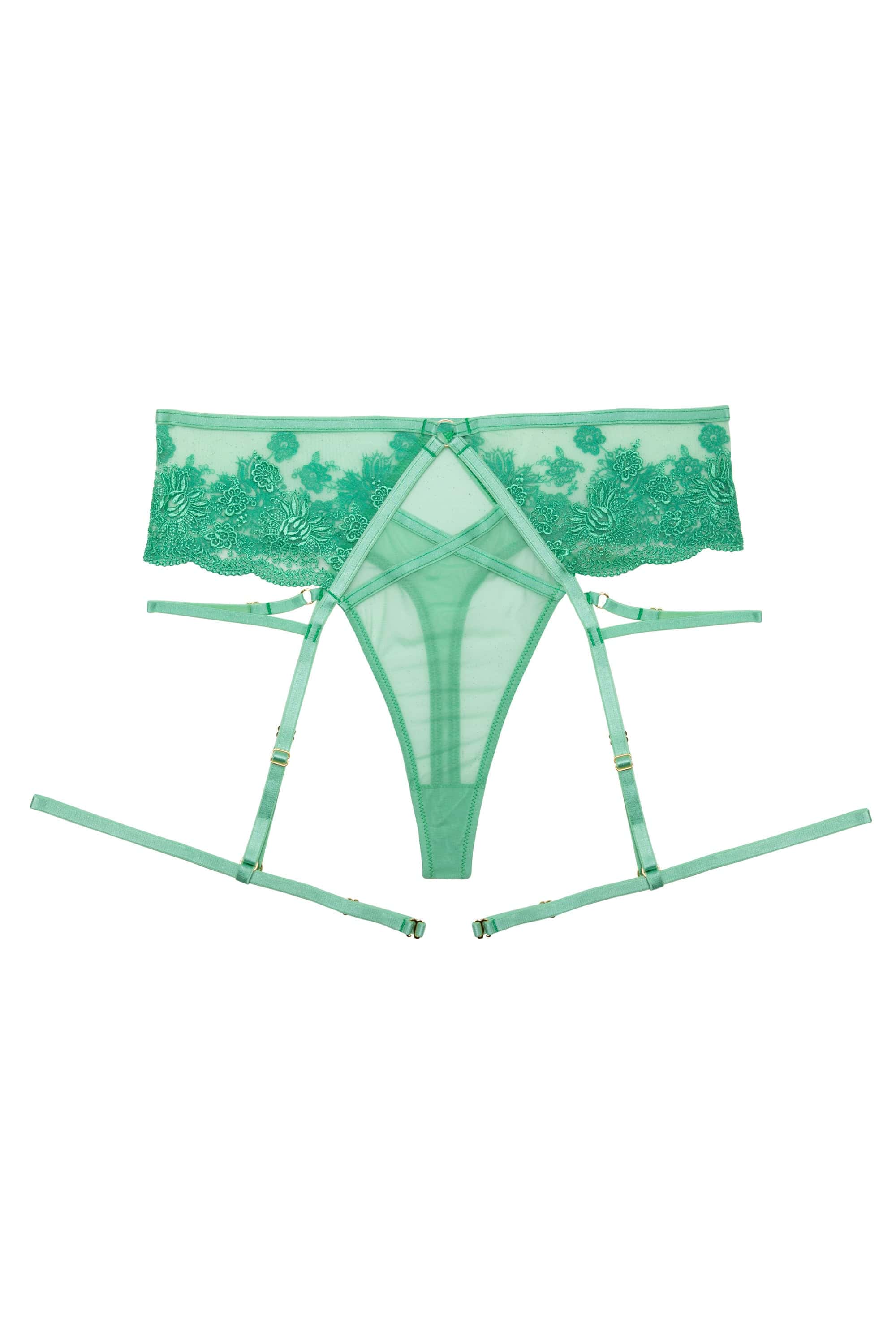 Sarina Green Embroidery Harness Set