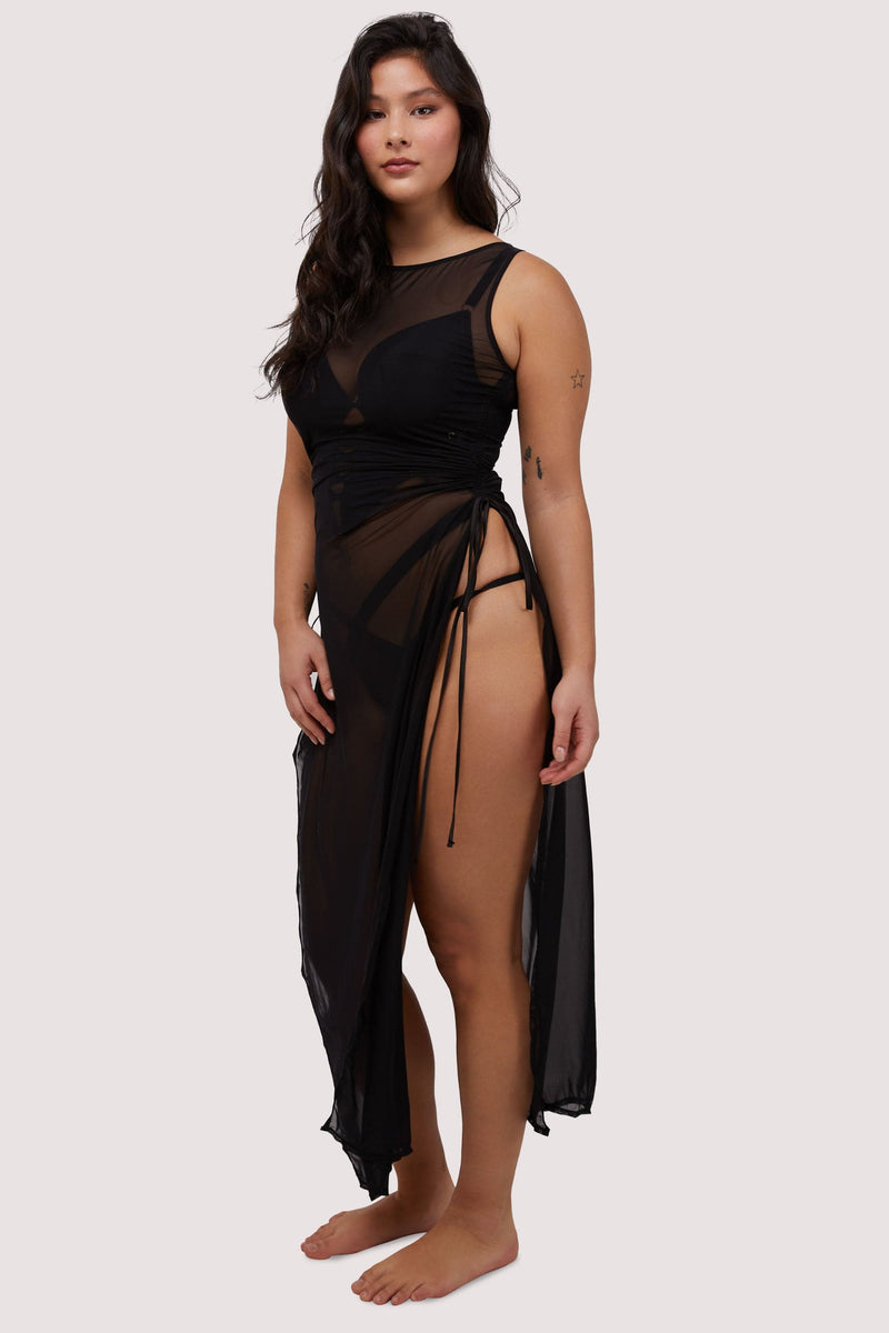 Wolf & Whistle Saffi Ruched Mesh Bodycon Dress | Playful Promises Wolf & Whistle Saffi Ruched Mesh Bodycon Dress | Playful Promises