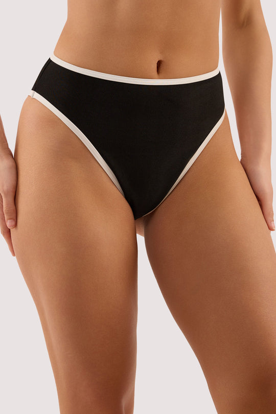 Ally Black & Ivory High Waist Bikini Brief