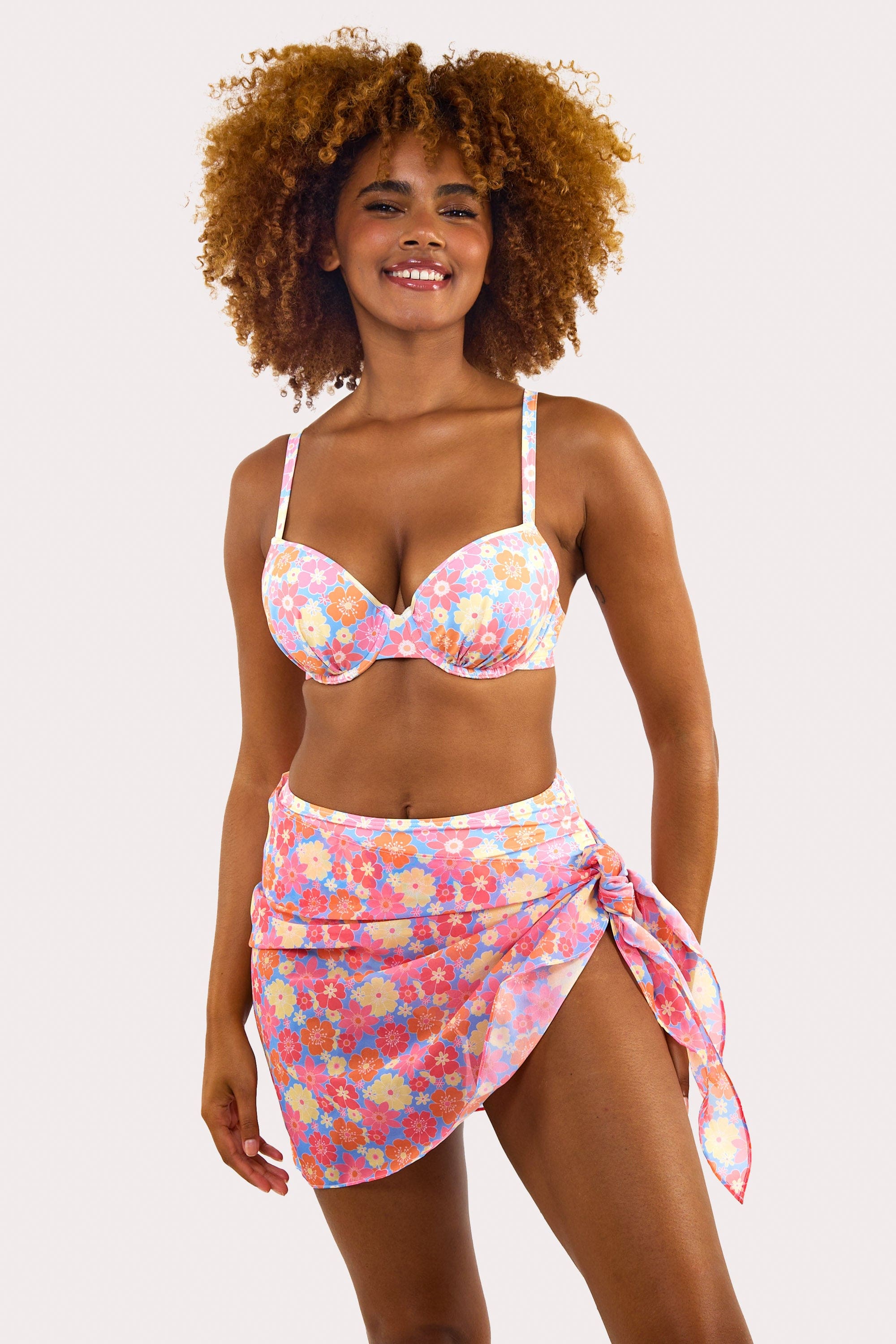 Floral Tie Side Sarong