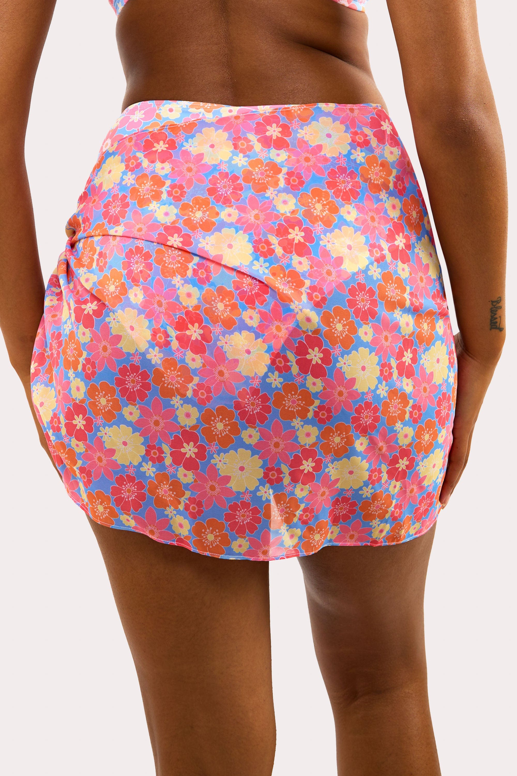 Floral Tie Side Sarong