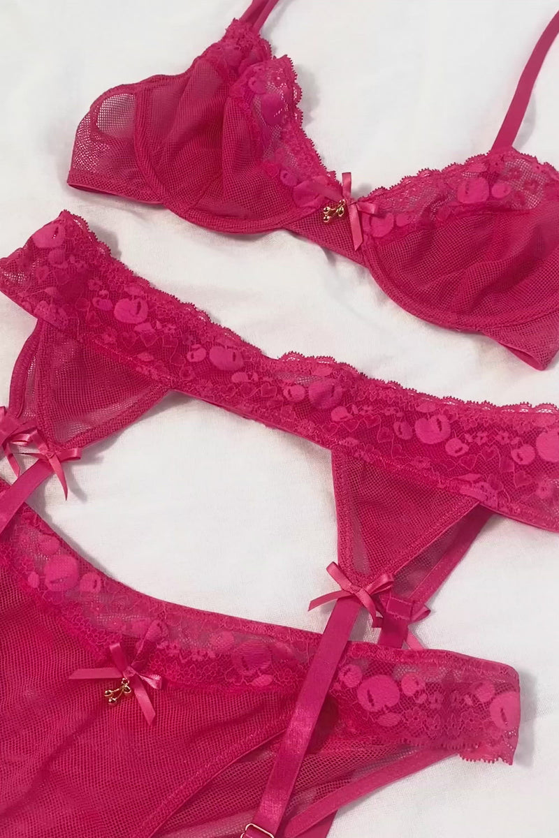 Jordan Hot Pink Cherry Plunge Bra – Playful Promises
