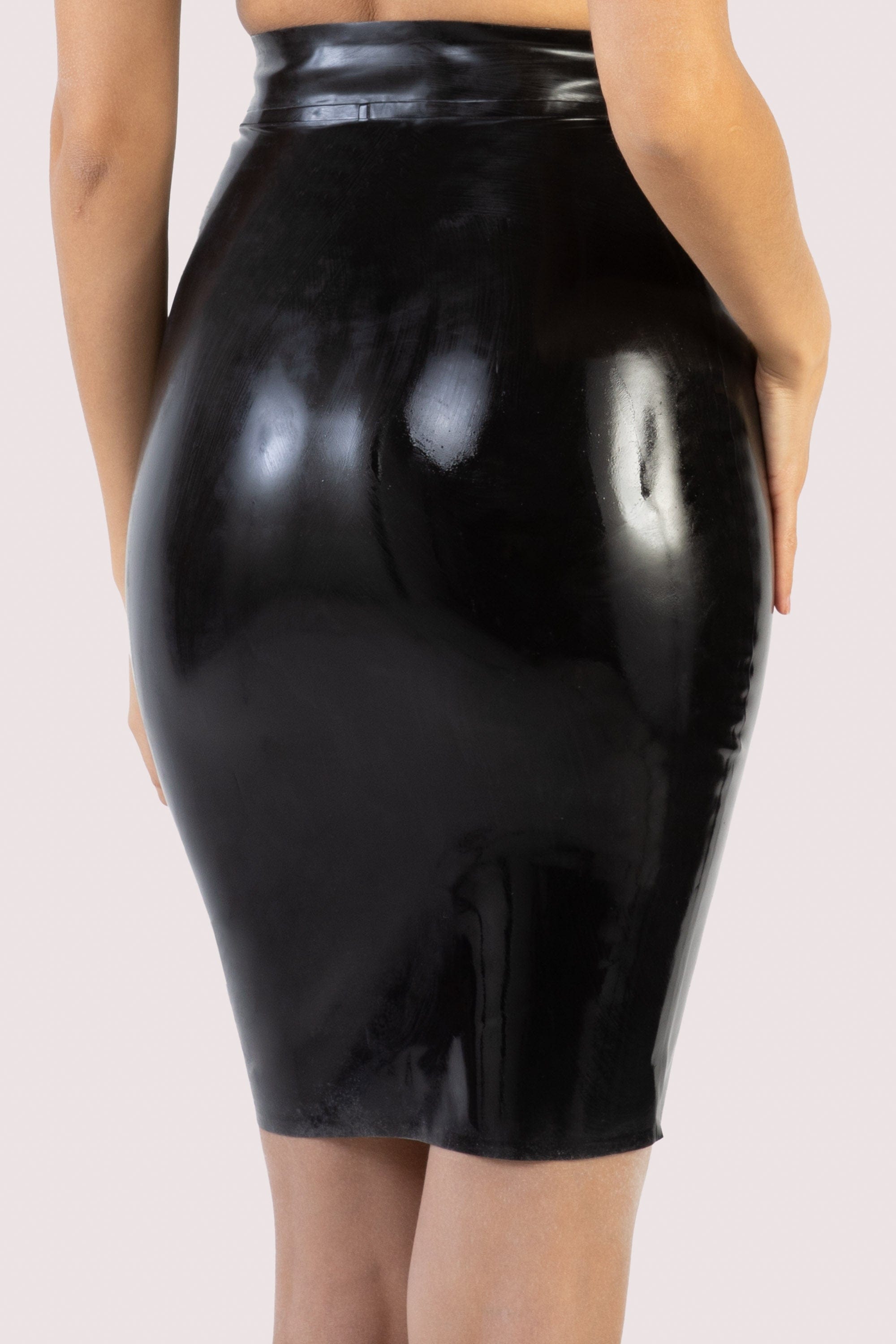 Imogen Black Latex and Ring Pencil Skirt