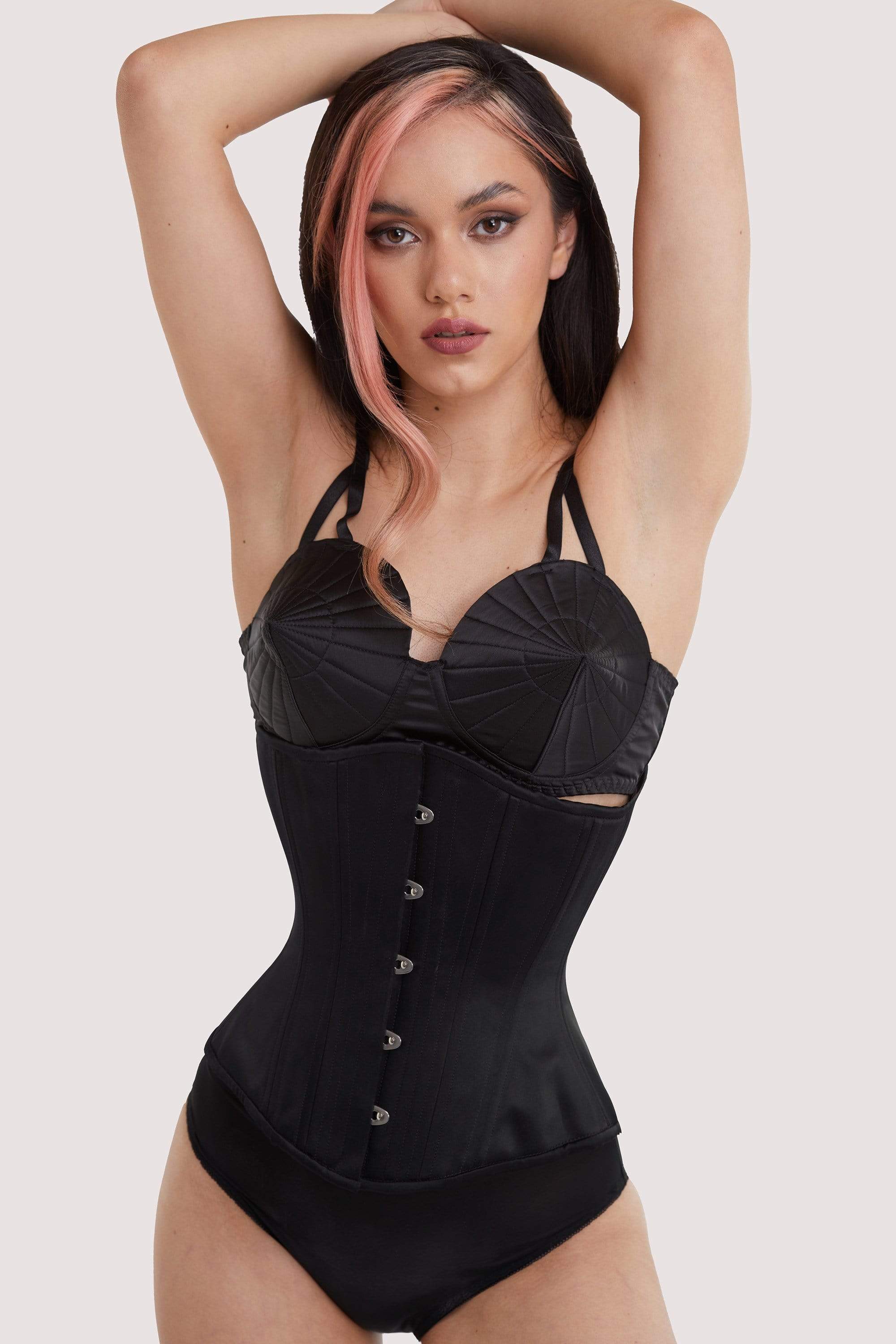 Restyle - Black Mesh Underbust Corset - Buy online Australia