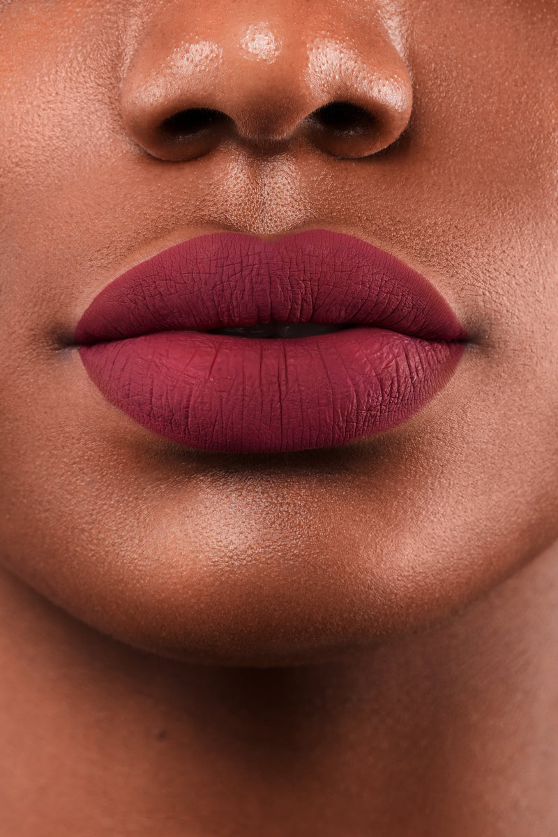 Dark Berry Red Klaw Transfer Resistant Long  Lasting Matte Liquid Lipstick