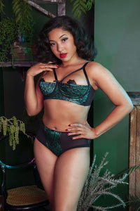 Elsie Emerald Lace 1/4 Cup Bra