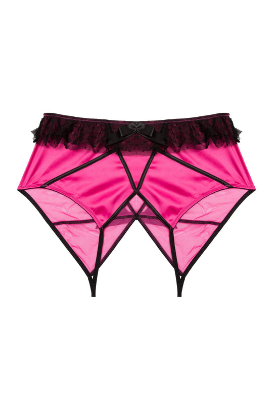 Inga Pink Ruffle Crotchless Brief