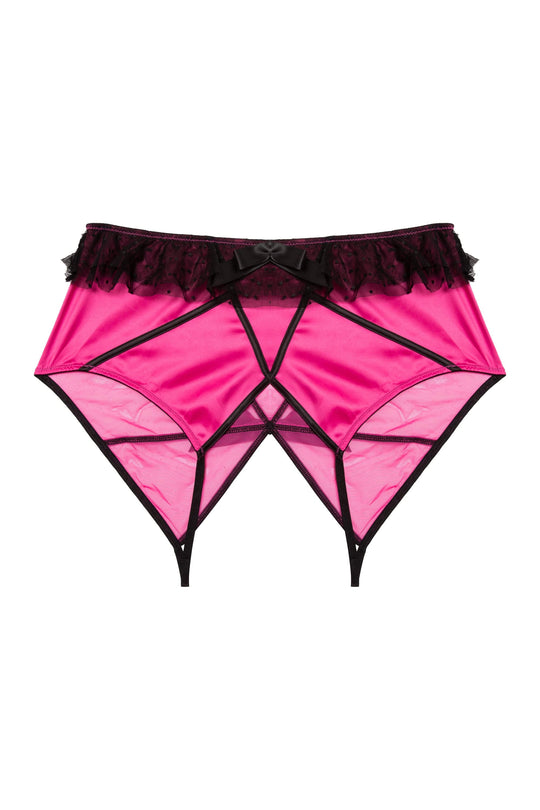 Inga Pink Ruffle Crotchless Brief