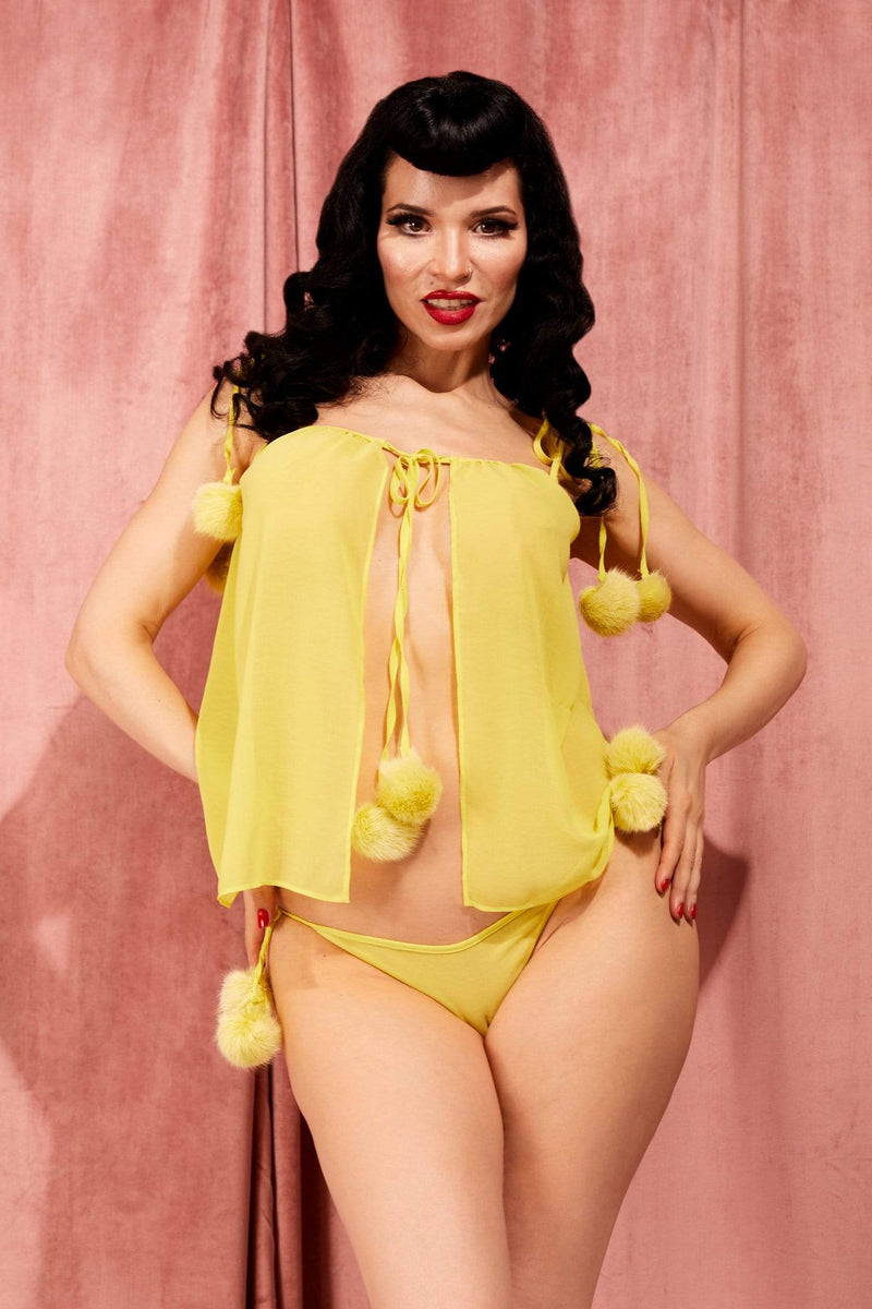 Chartreuse Dolores Pom Pom Brief