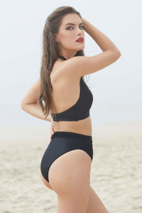 Eco Jayne Black Plunge Bikini Top