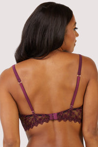 Stella Purple Star Embroidered Plunge Bra