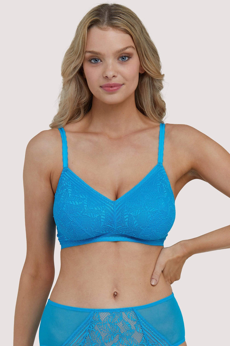 Women's Embraceable Lace Perfect Coverage J-hook Bra In Peaceful Blue Size  36ddd 