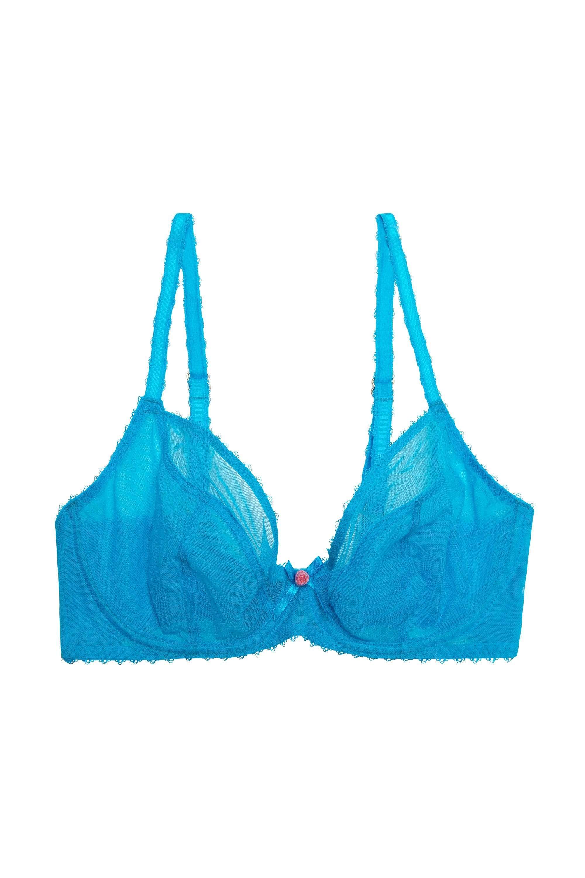 Women's Embraceable Lace Perfect Coverage J-hook Bra In Peaceful Blue Size  36ddd 