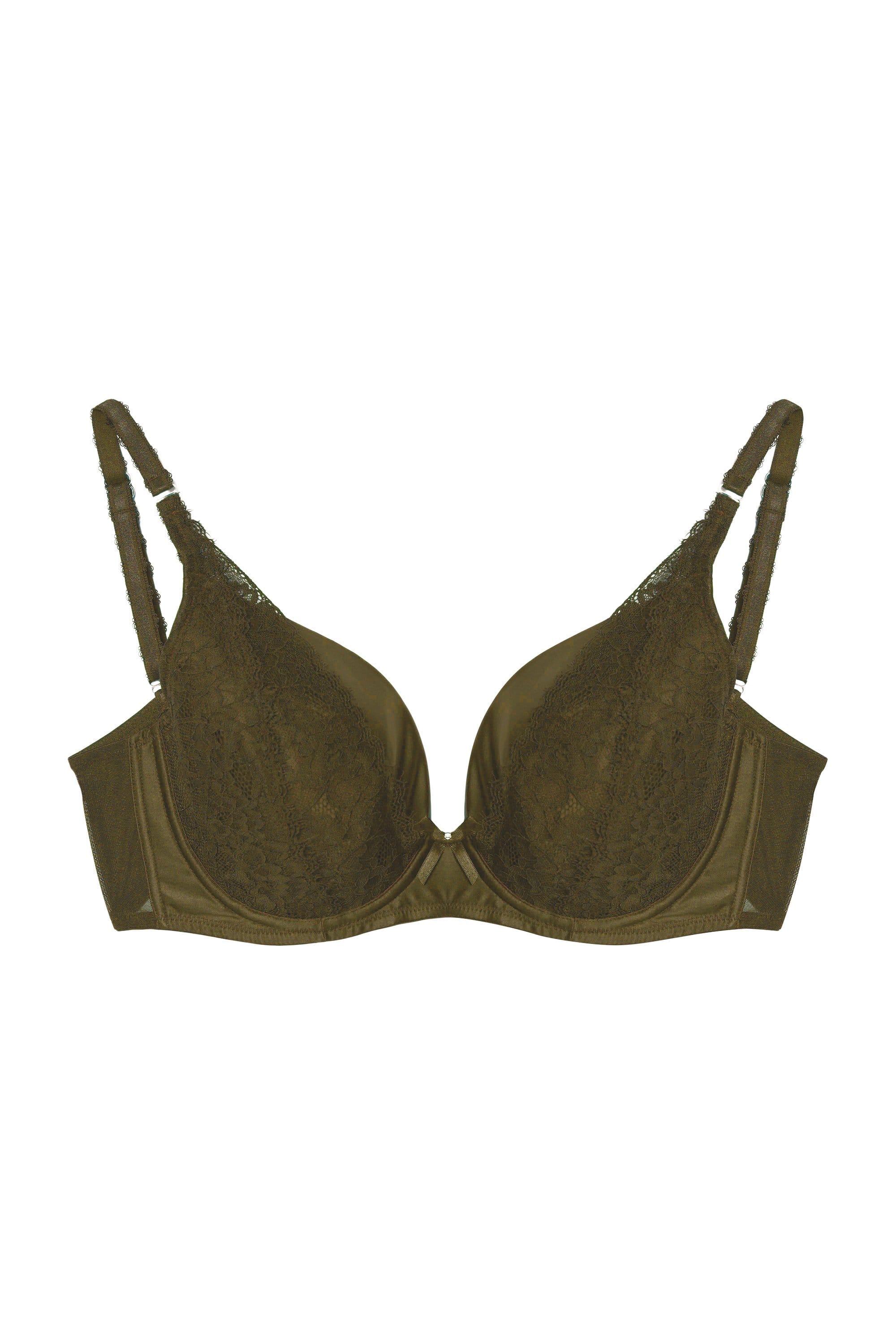 Cotton Push-Up Ladies Non Padded Olive Green Bra, Plain at Rs 99