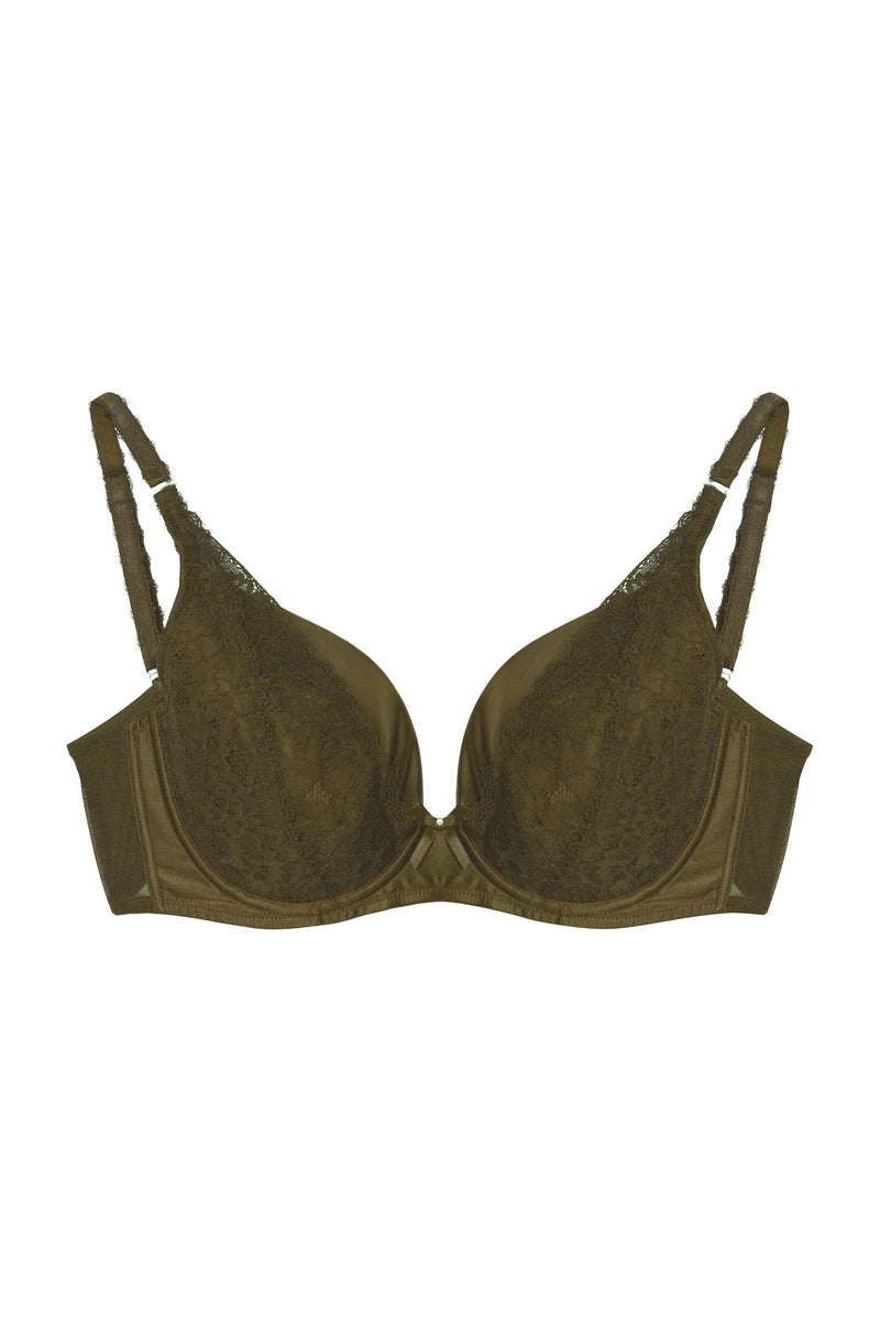 Sophia Olive Plunge Push Up Bra