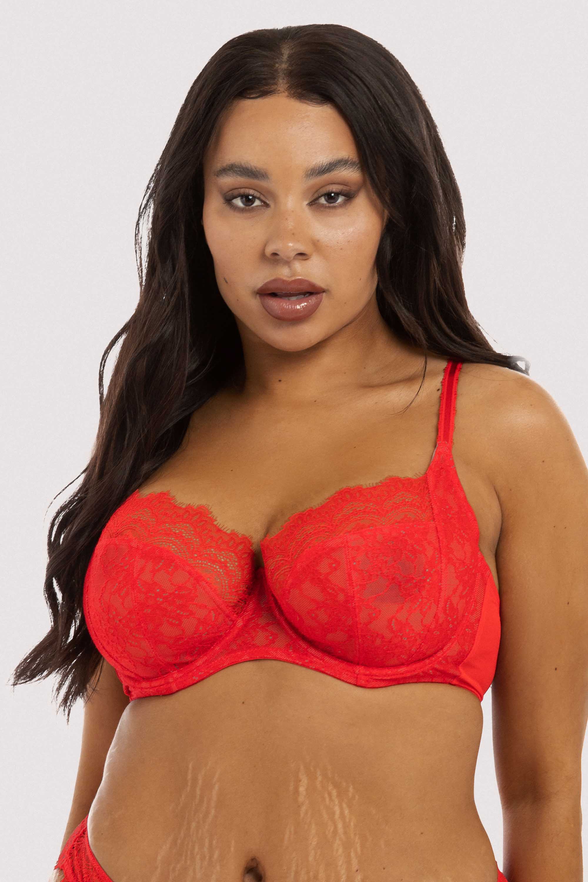 Buy Nelly Graceful Balcony Bra - Red