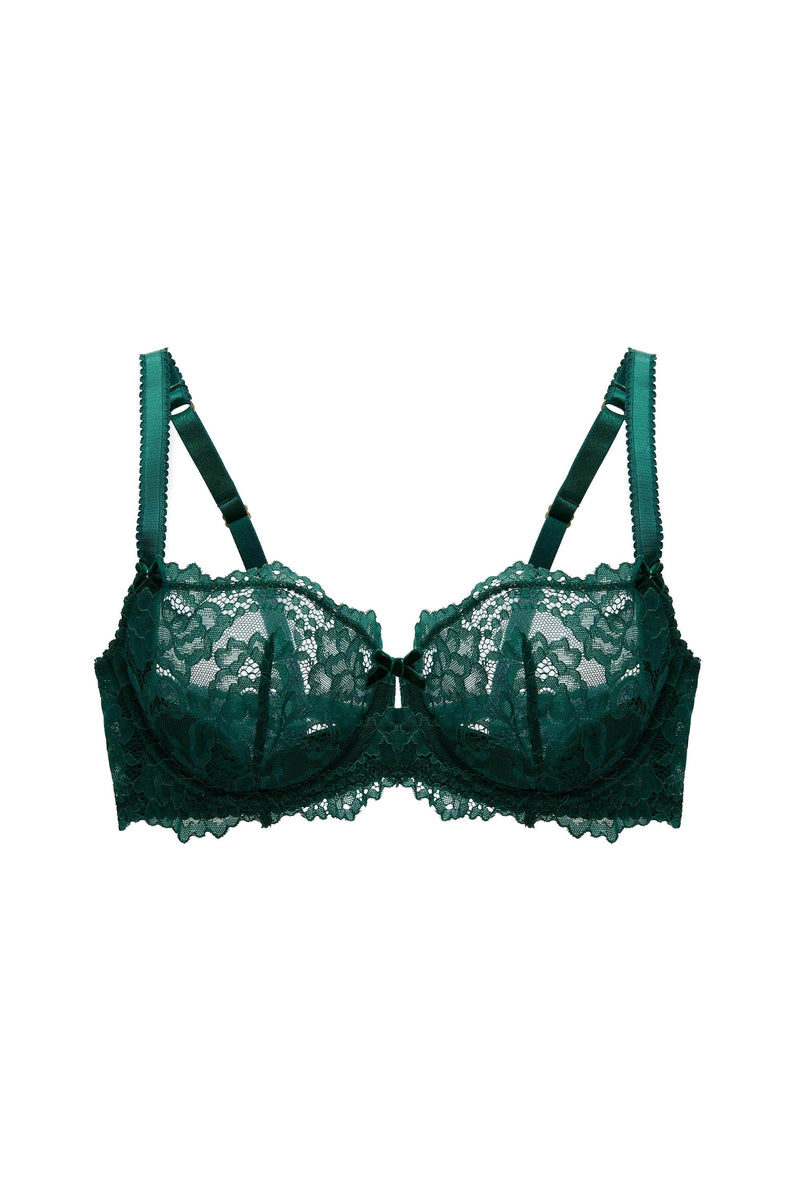 Cora Green Lace Underwire Balconette Bra – Playful Promises