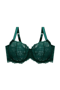Cora Green Lace Underwire Balconette Curve Bra